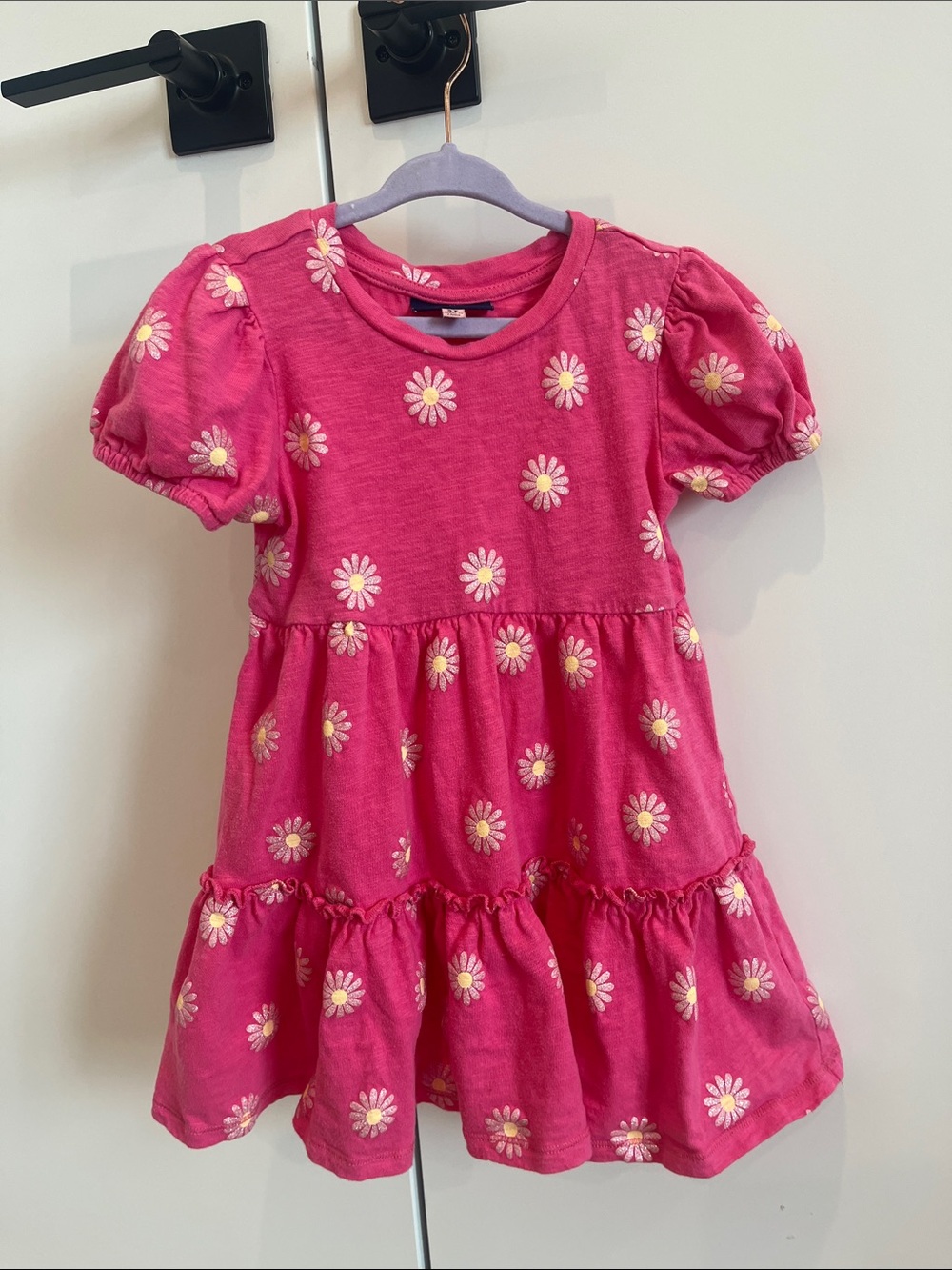 Andy & Evan 3t Girls' Pink glitter Daisy Dress